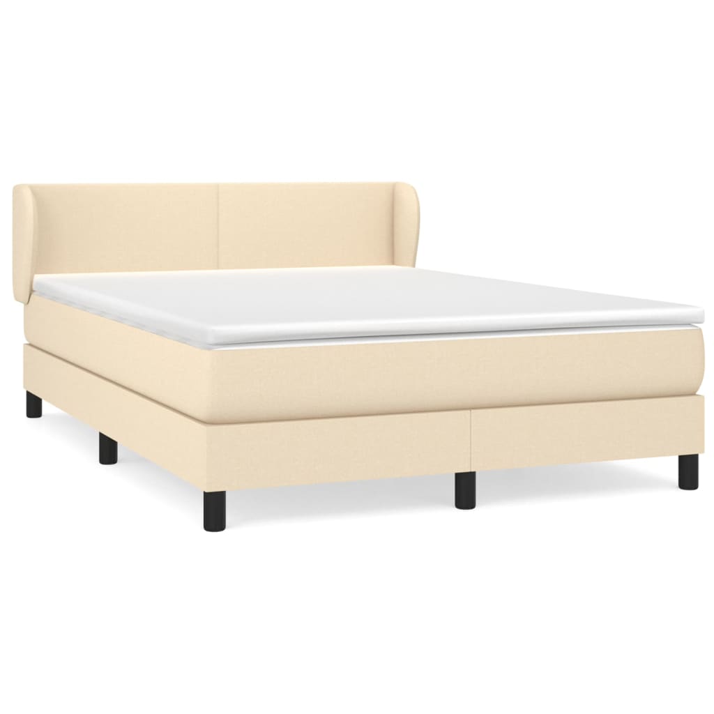 Sommier à lattes de lit avec matelas Crème 140x190 cm Tissu - XIOS