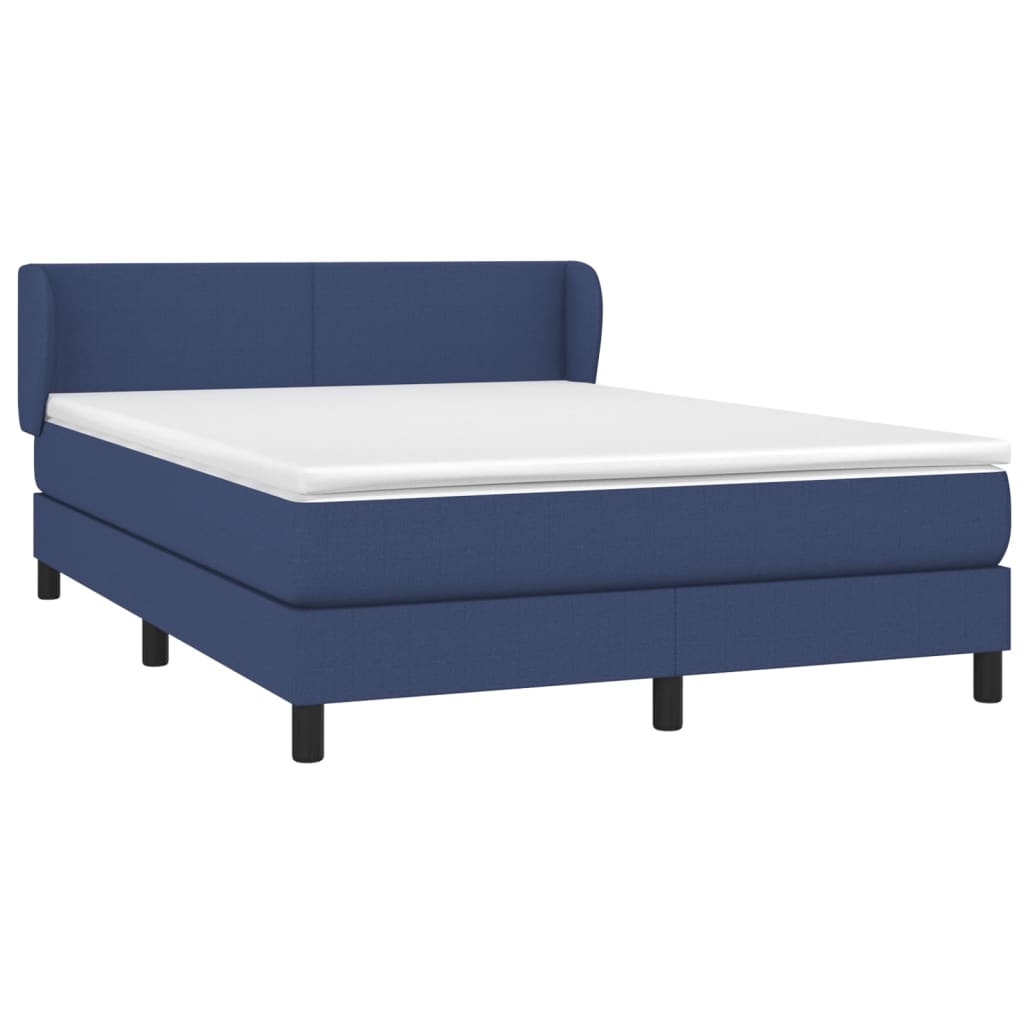 Sommier à lattes de lit avec matelas Bleu 140x190 cm Tissu - XIOS