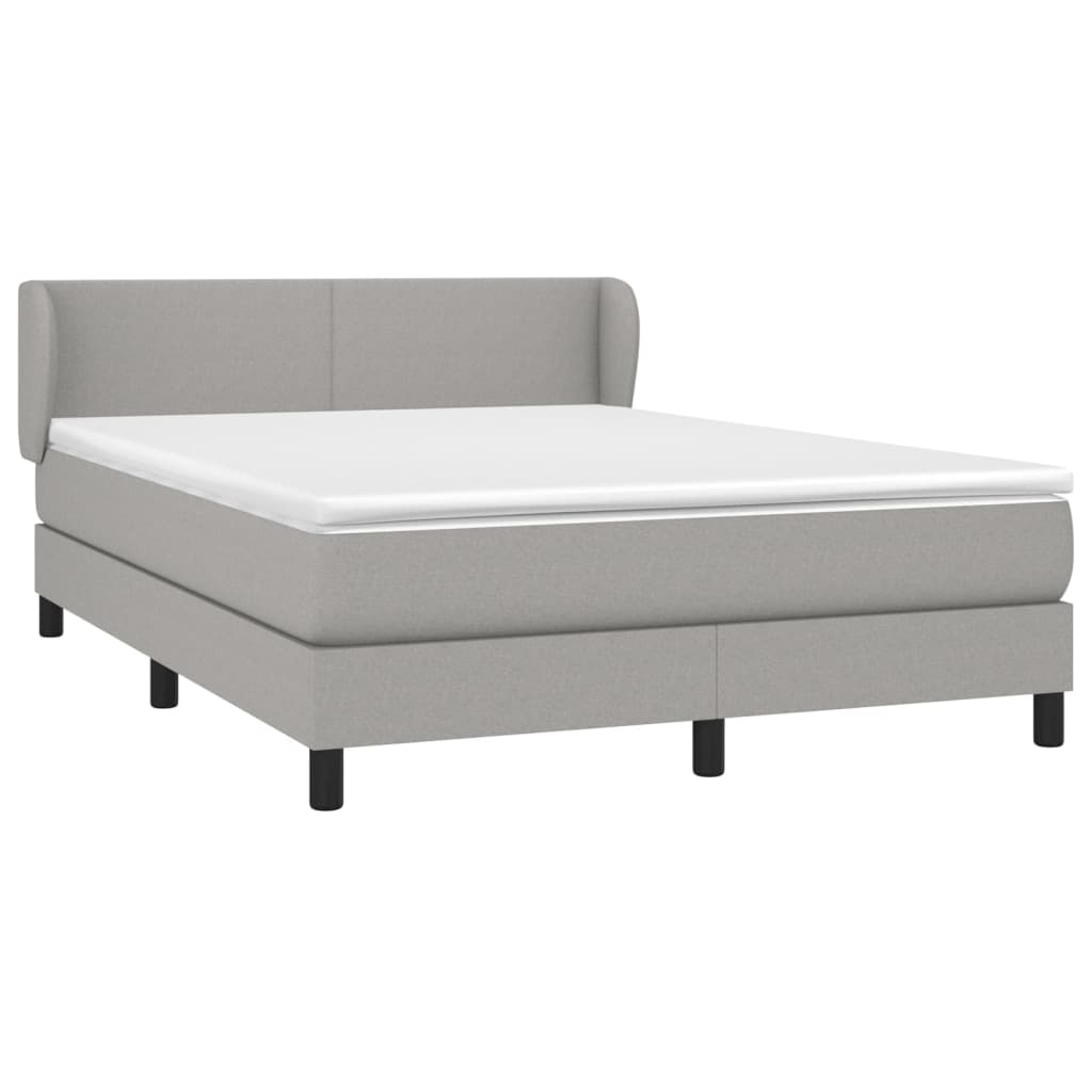 Sommier à lattes de lit avec matelas Gris clair 140x200cm Tissu
