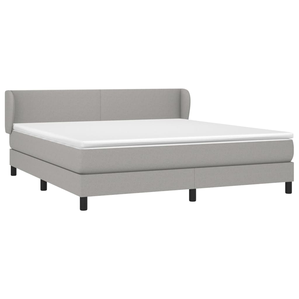 Sommier à lattes de lit avec matelas Gris clair 160x200cm Tissu - XIOS