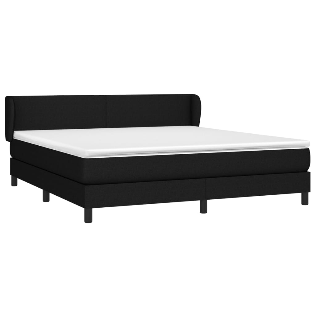 Sommier à lattes de lit avec matelas Noir 160x200 cm Tissu - XIOS