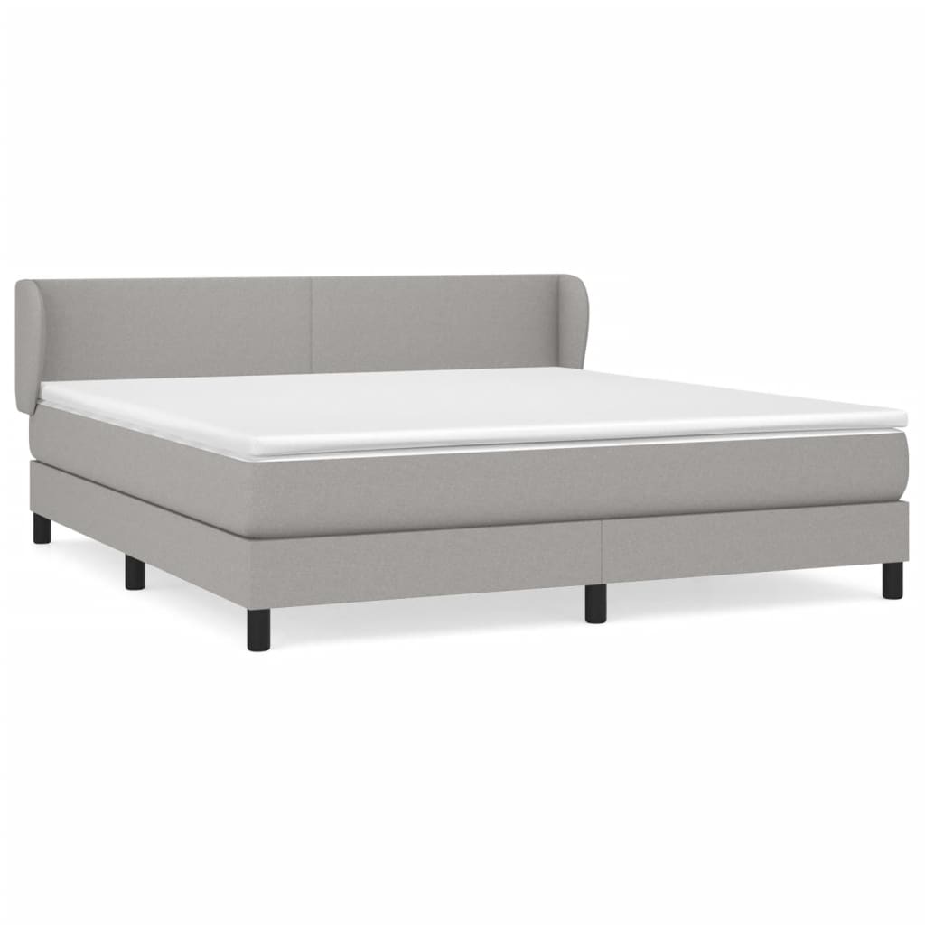 Sommier à lattes de lit avec matelas Gris clair 180x200cm Tissu - XIOS