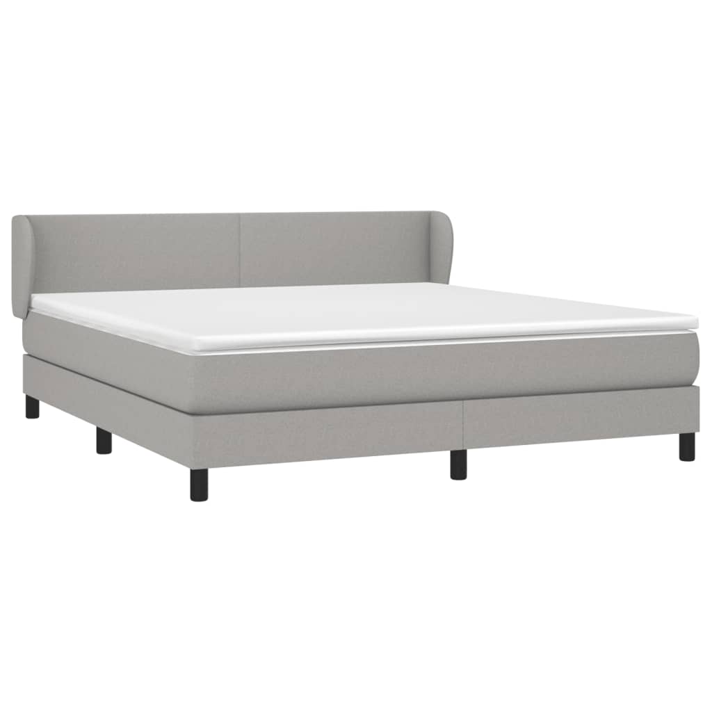 Sommier à lattes de lit avec matelas Gris clair 180x200cm Tissu - XIOS