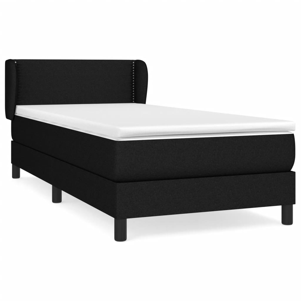 Sommier à lattes de lit avec matelas Noir 90x190 cm Tissu - XIOS
