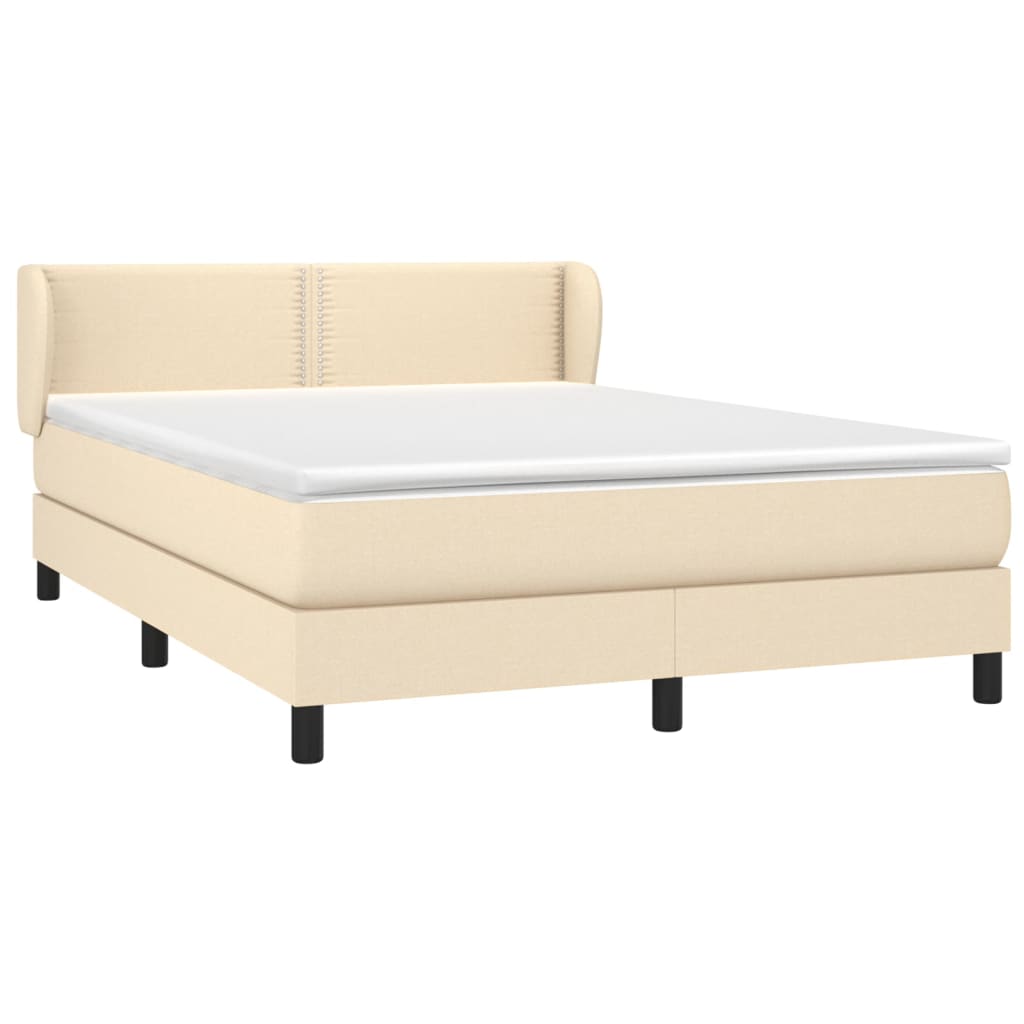 Sommier à lattes de lit avec matelas Crème 140x190 cm Tissu - XIOS