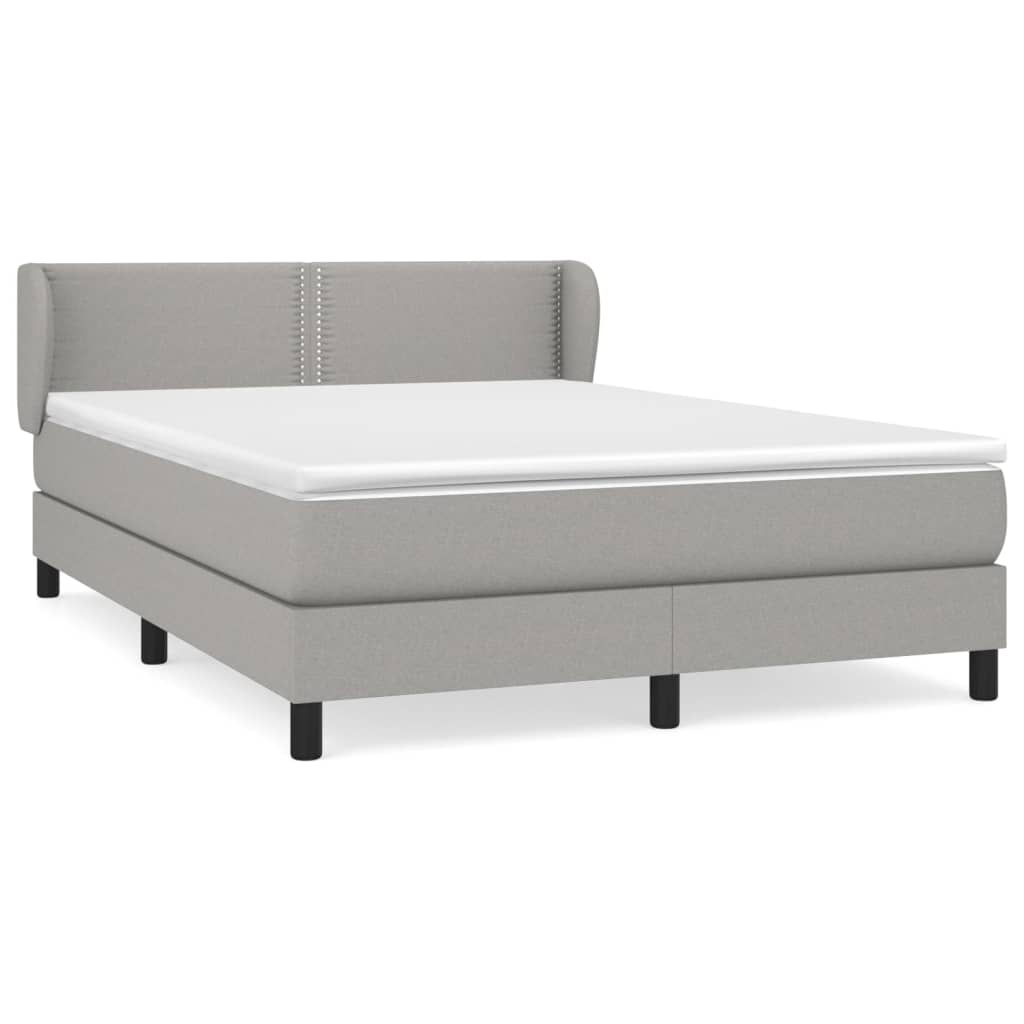 Sommier à lattes de lit avec matelas Gris clair 140x200cm Tissu - XIOS