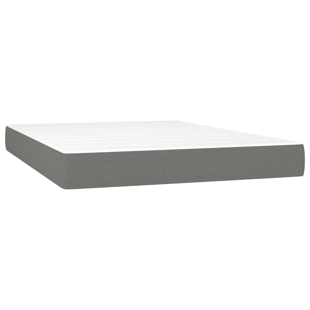 Sommier à lattes de lit avec matelas Gris foncé 140x200cm Tissu - XIOS