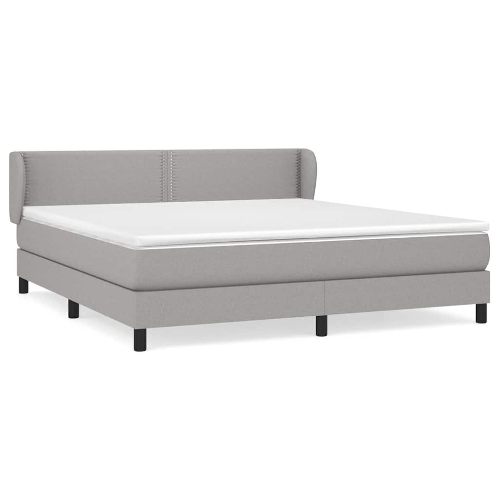 Sommier à lattes de lit avec matelas Gris clair 180x200cm Tissu