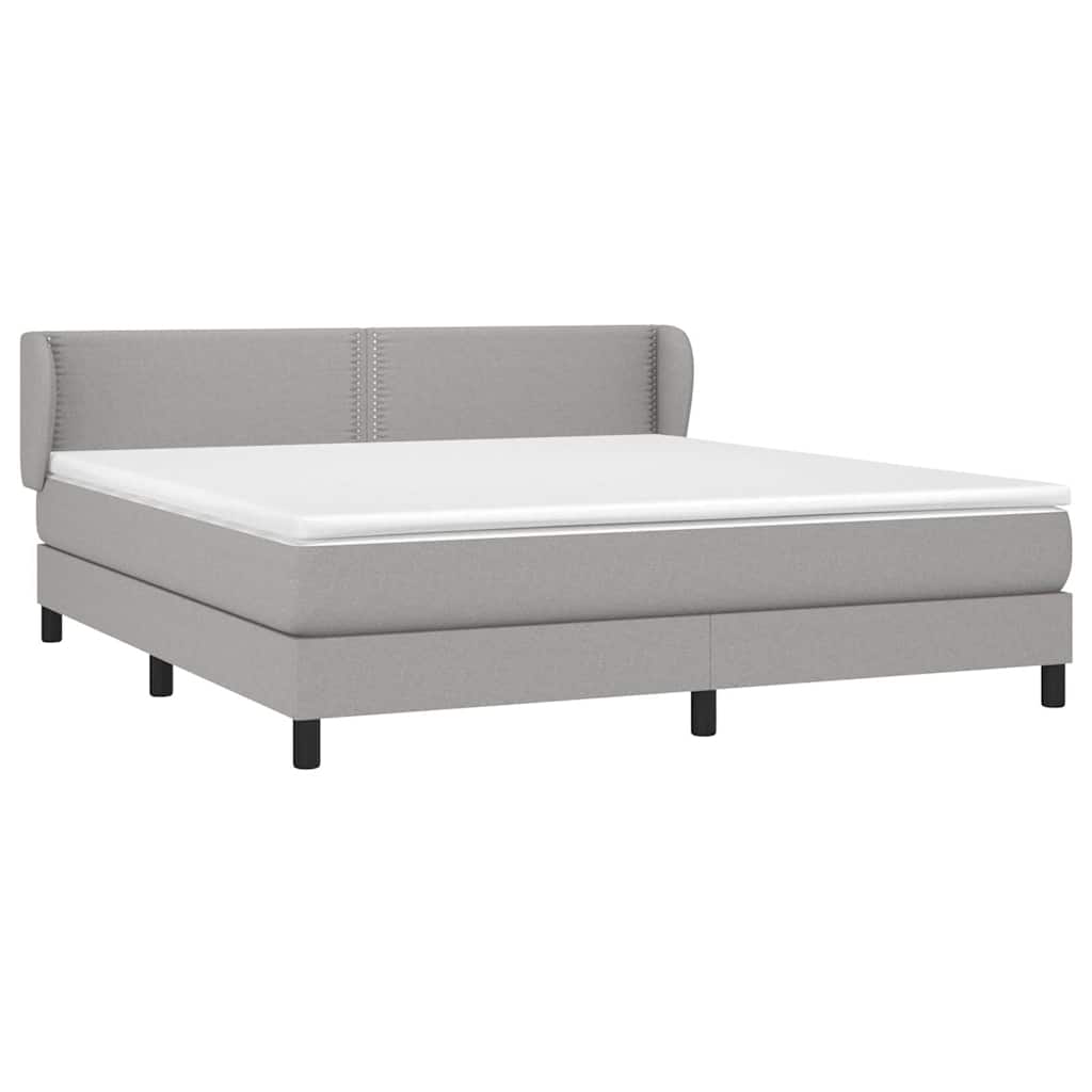 Sommier à lattes de lit avec matelas Gris clair 180x200cm Tissu