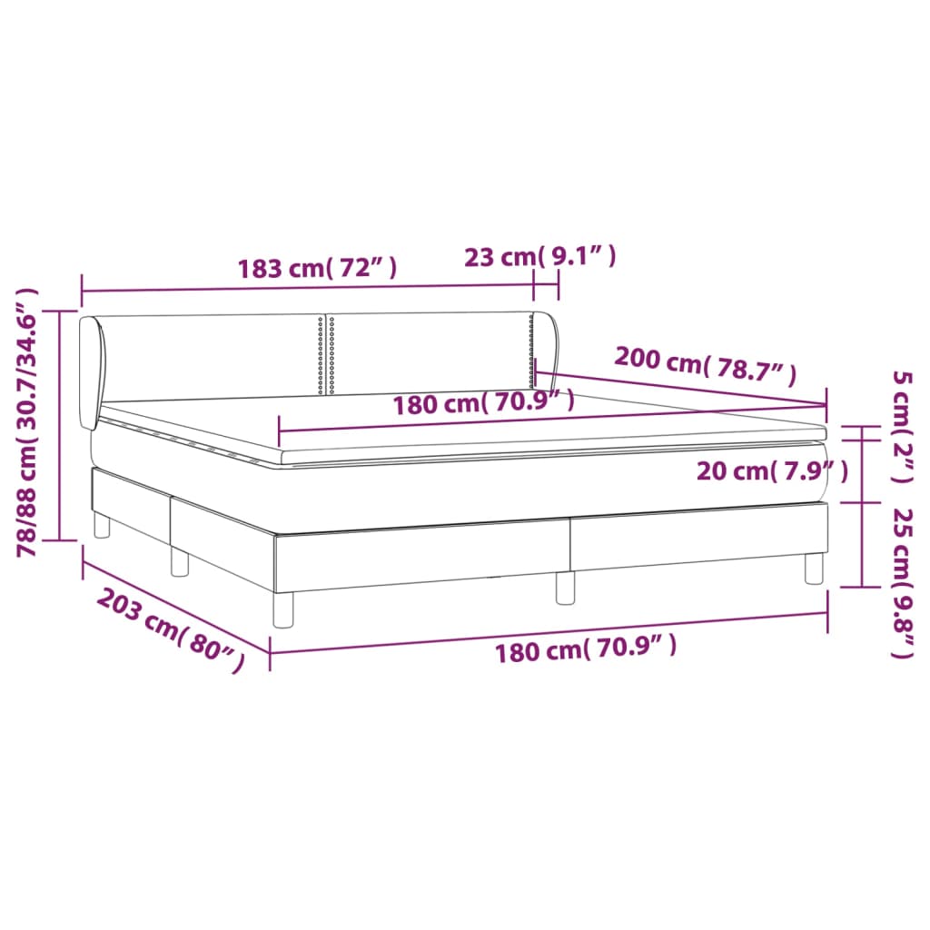 Sommier à lattes de lit avec matelas Gris clair 180x200cm Tissu - XIOS