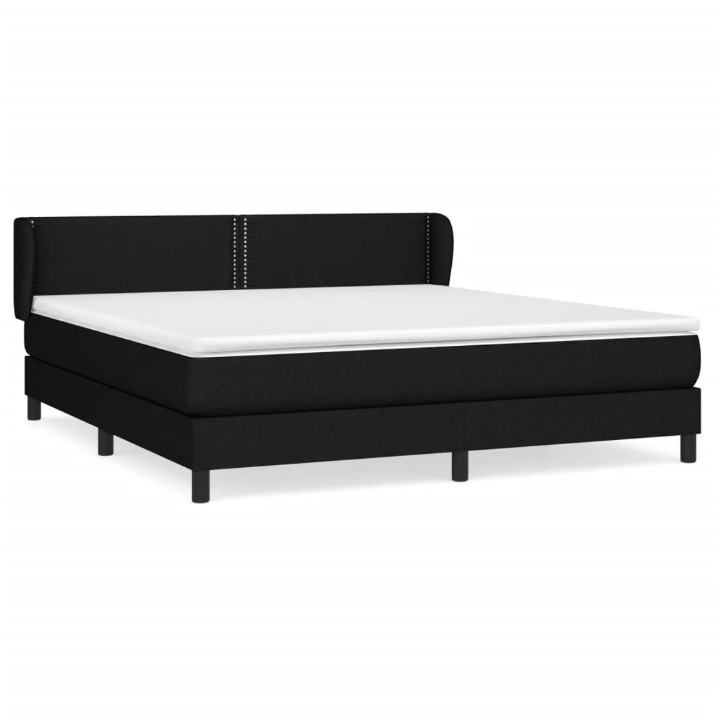 Sommier à lattes de lit avec matelas Noir 180x200 cm Tissu - XIOS