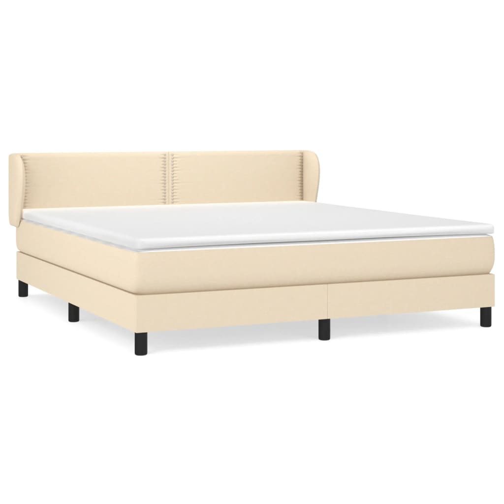 Sommier à lattes de lit avec matelas Crème 180x200 cm Tissu - XIOS