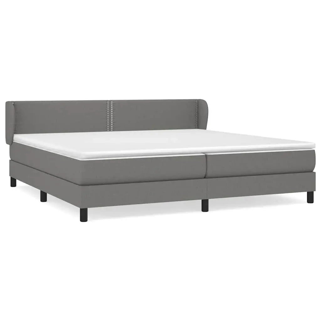 Sommier à lattes de lit avec matelas Gris foncé 200x200cm Tissu - XIOS
