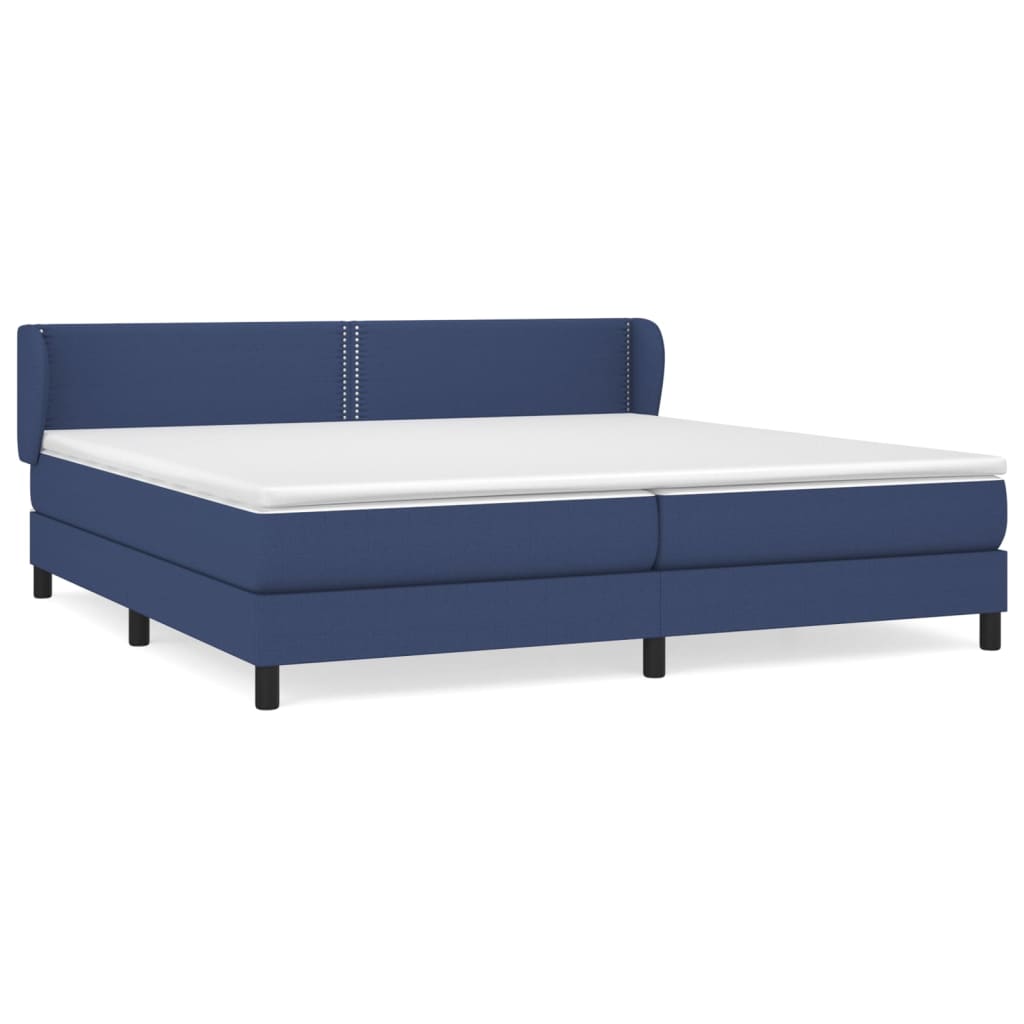 Sommier à lattes de lit avec matelas Bleu 200x200 cm Tissu - XIOS