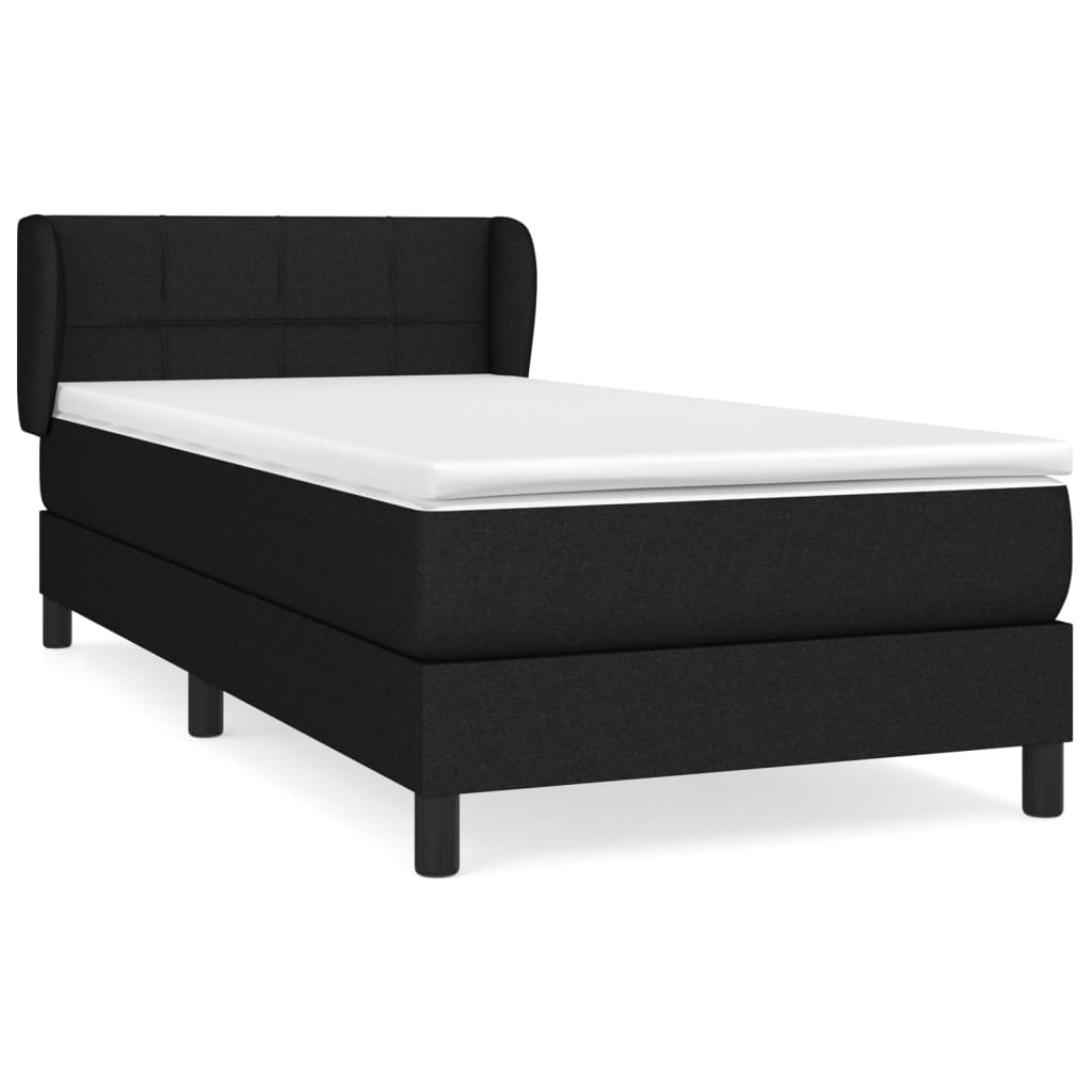 Sommier à lattes de lit avec matelas Noir 90x190 cm Tissu - XIOS