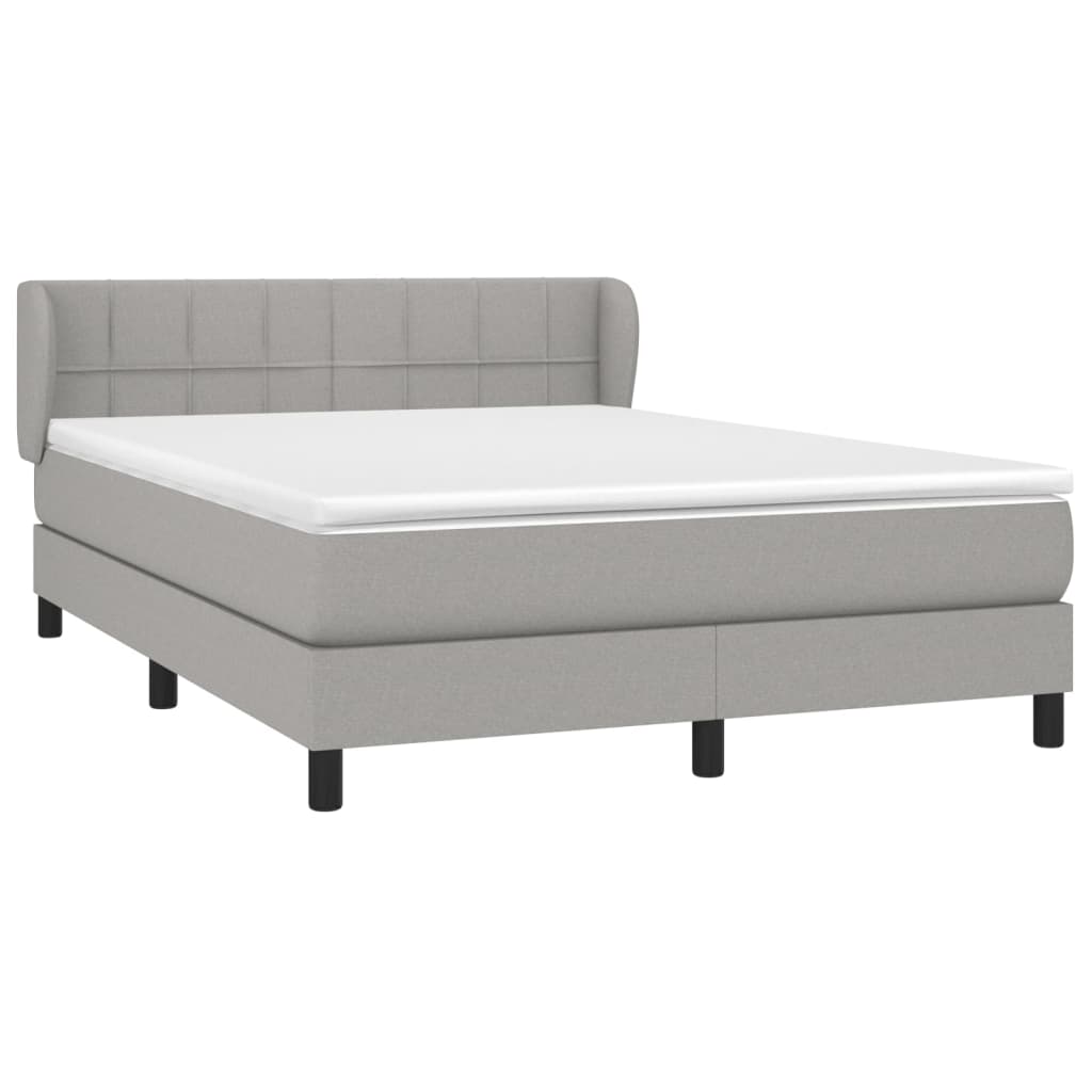 Sommier à lattes de lit avec matelas Gris clair 140x190cm Tissu - XIOS