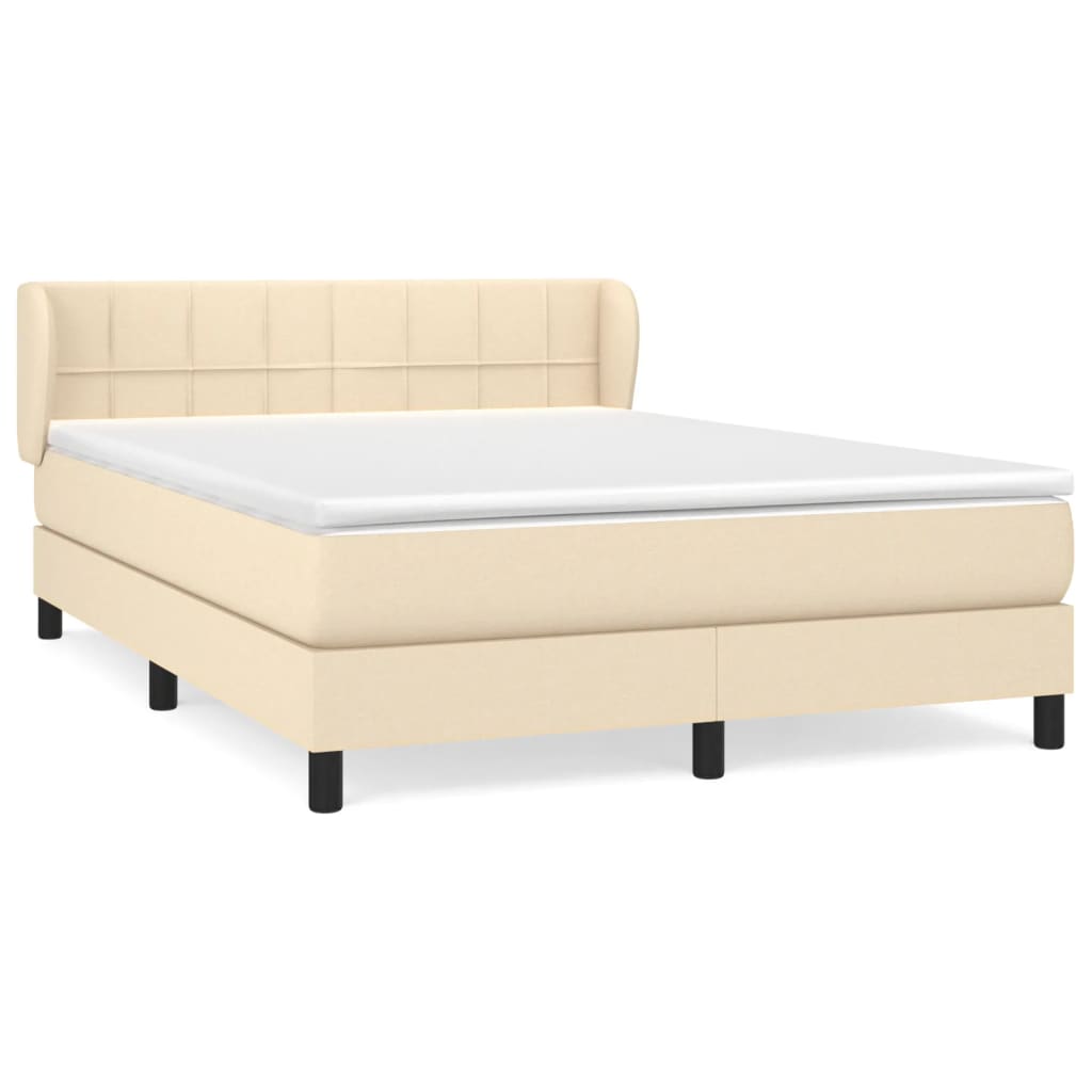 Sommier à lattes de lit avec matelas Crème 140x190 cm Tissu - XIOS