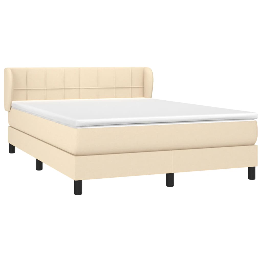 Sommier à lattes de lit avec matelas Crème 140x190 cm Tissu - XIOS