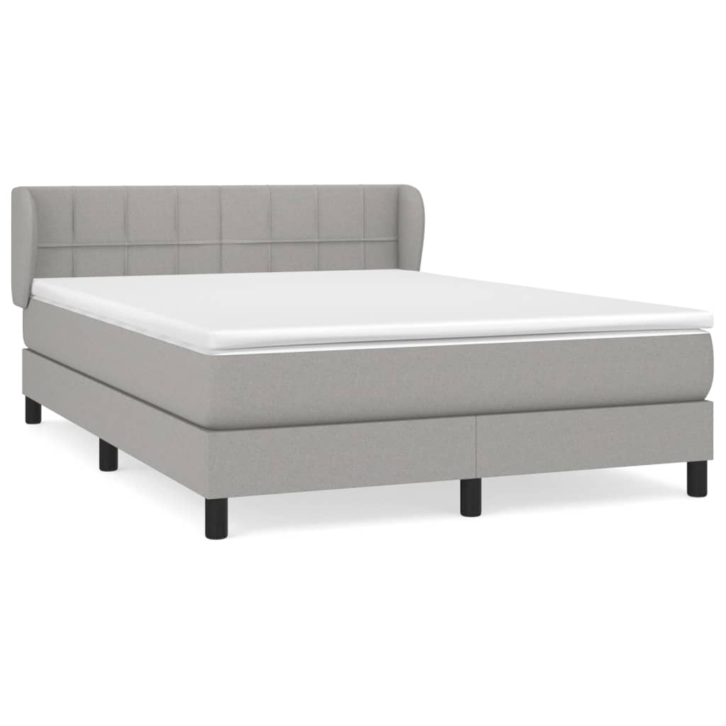 Sommier à lattes de lit avec matelas Gris clair 140x200cm Tissu - XIOS