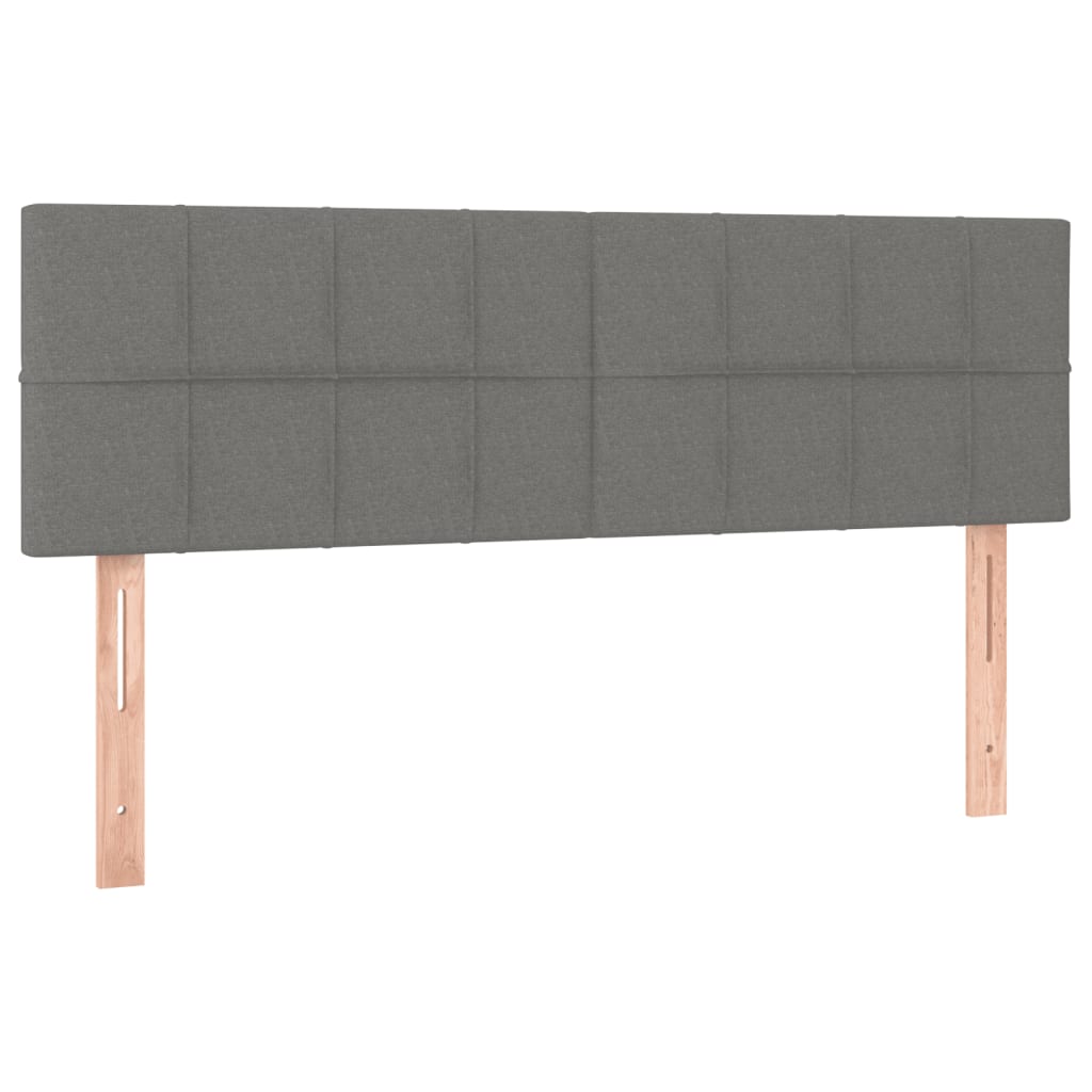 Sommier à lattes de lit avec matelas Gris foncé 140x200cm Tissu - XIOS