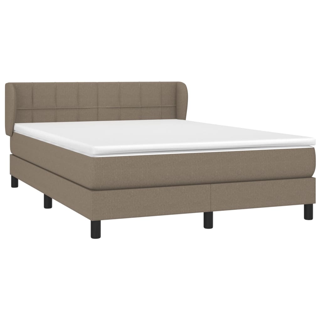 Sommier à lattes de lit avec matelas Taupe 140x200 cm Tissu