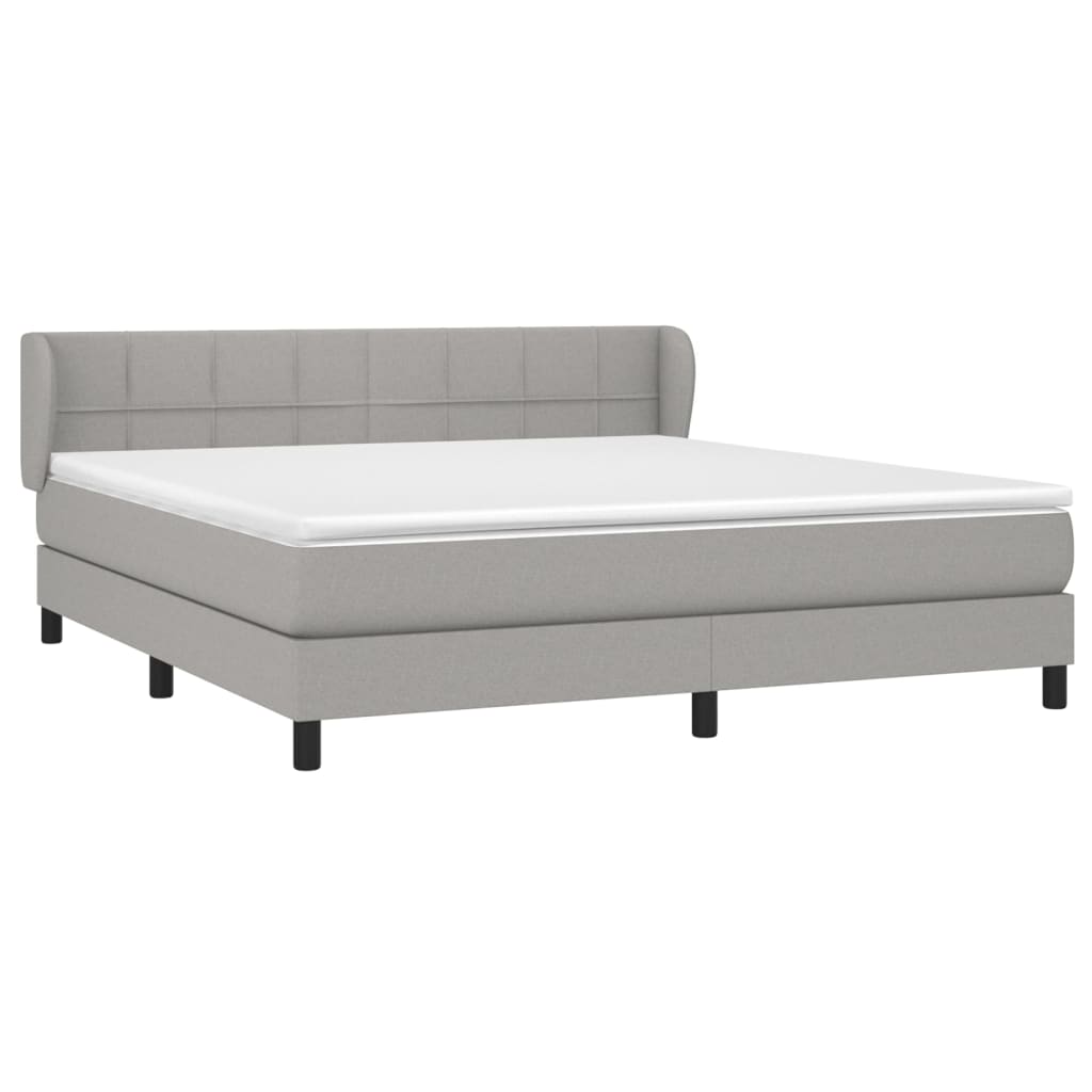 Sommier à lattes de lit avec matelas Gris clair 160x200cm Tissu - XIOS