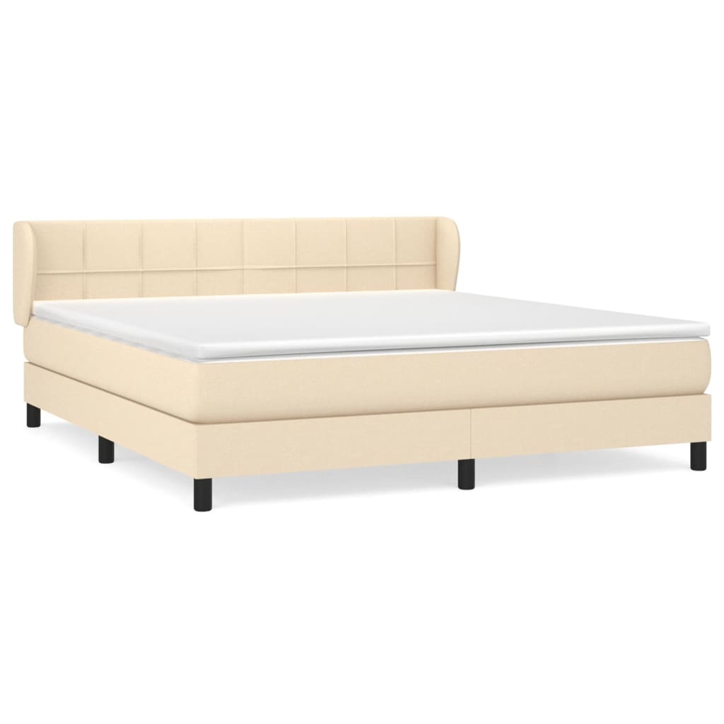 Sommier à lattes de lit avec matelas Crème 160x200 cm Tissu - XIOS