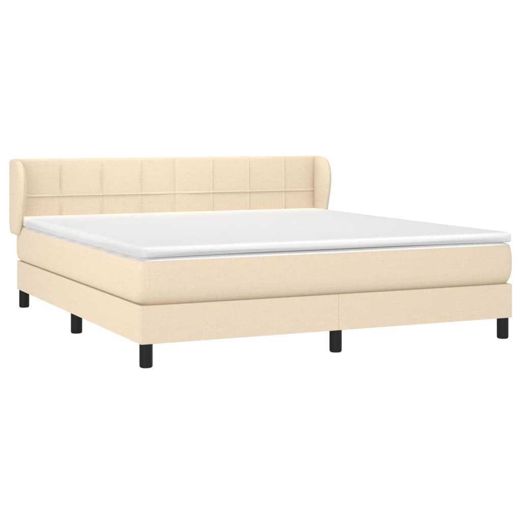 Sommier à lattes de lit avec matelas Crème 160x200 cm Tissu - XIOS
