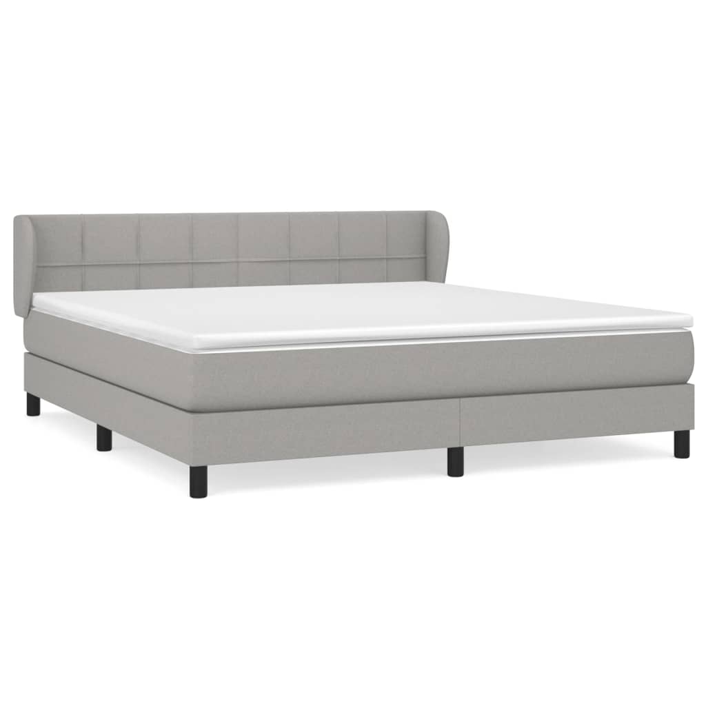 Sommier à lattes de lit avec matelas Gris clair 180x200cm Tissu - XIOS