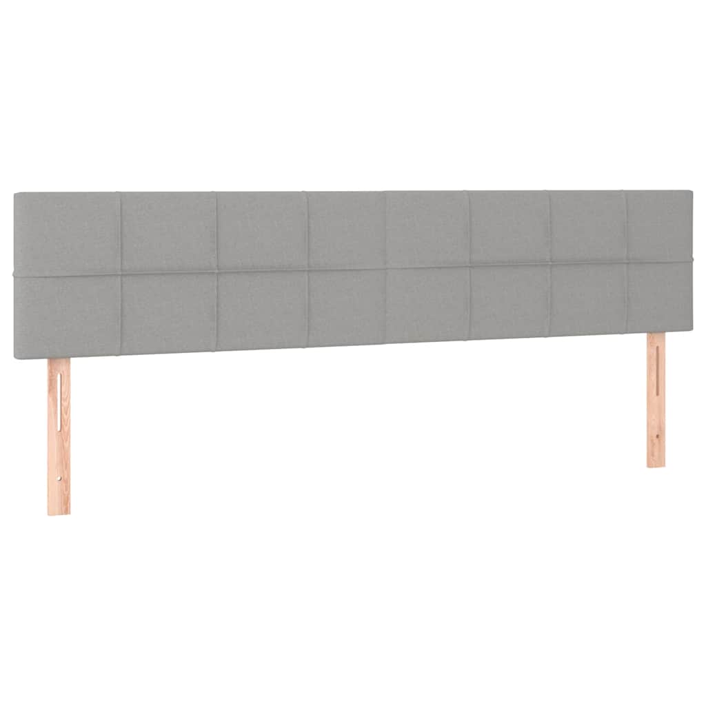 Sommier à lattes de lit avec matelas Gris clair 200x200cm Tissu
