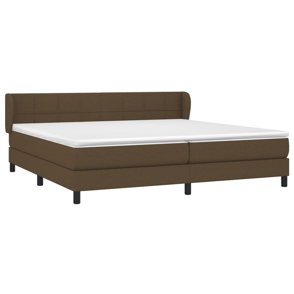 Sommier à lattes de lit avec matelas Marron foncé 200x200 cm