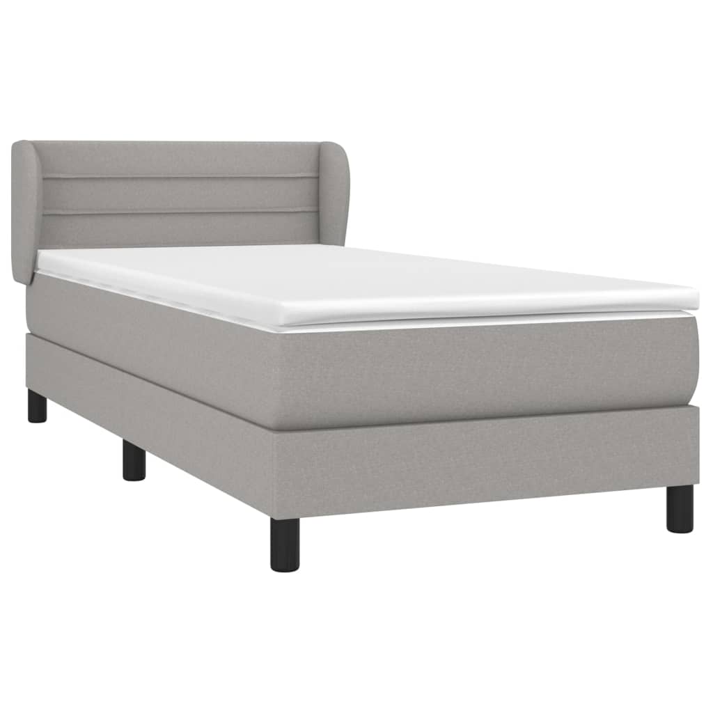Sommier à lattes de lit et matelas Gris clair 90x190 cm Tissu - XIOS