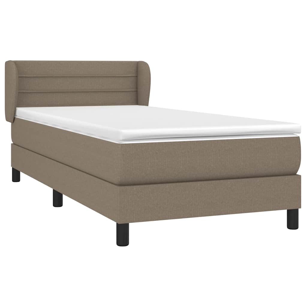 Sommier à lattes de lit avec matelas Taupe 90x200 cm Tissu