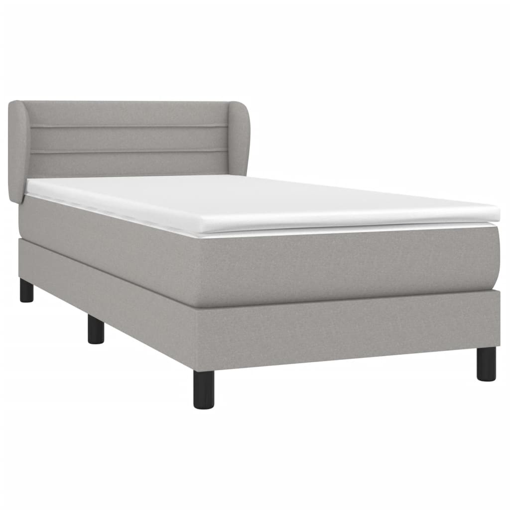 Sommier à lattes de lit avec matelas Gris clair 100x200cm Tissu - XIOS