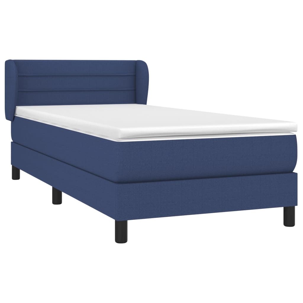 Sommier à lattes de lit avec matelas Bleu 100x200 cm Tissu - XIOS