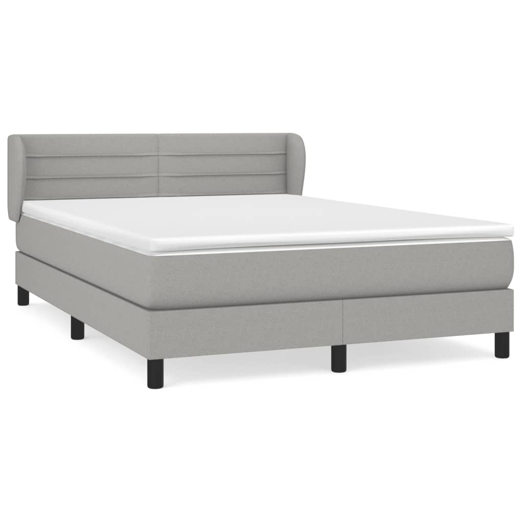 Sommier à lattes de lit avec matelas Gris clair 140x190cm Tissu - XIOS
