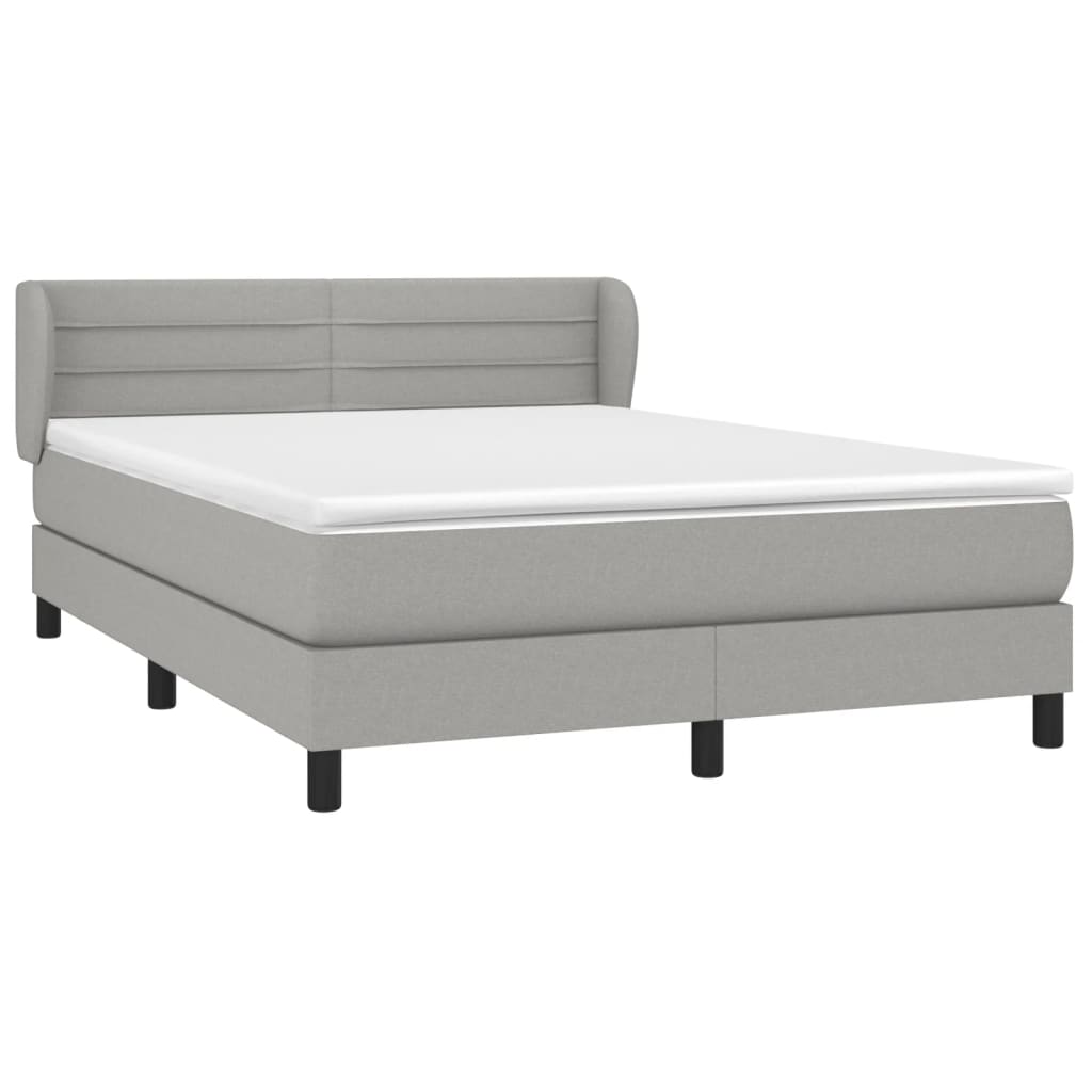 Sommier à lattes de lit avec matelas Gris clair 140x190cm Tissu - XIOS