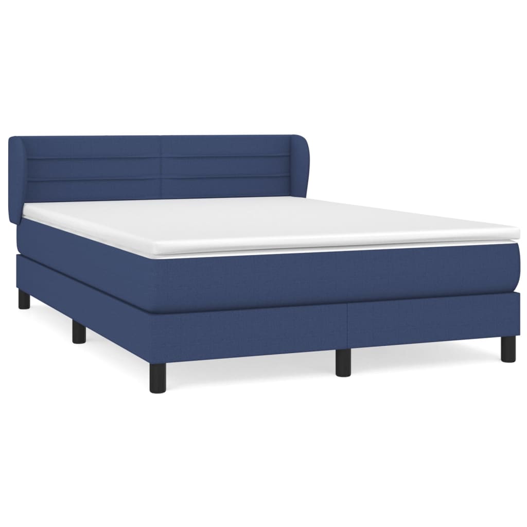 Sommier à lattes de lit avec matelas Bleu 140x190 cm Tissu - XIOS