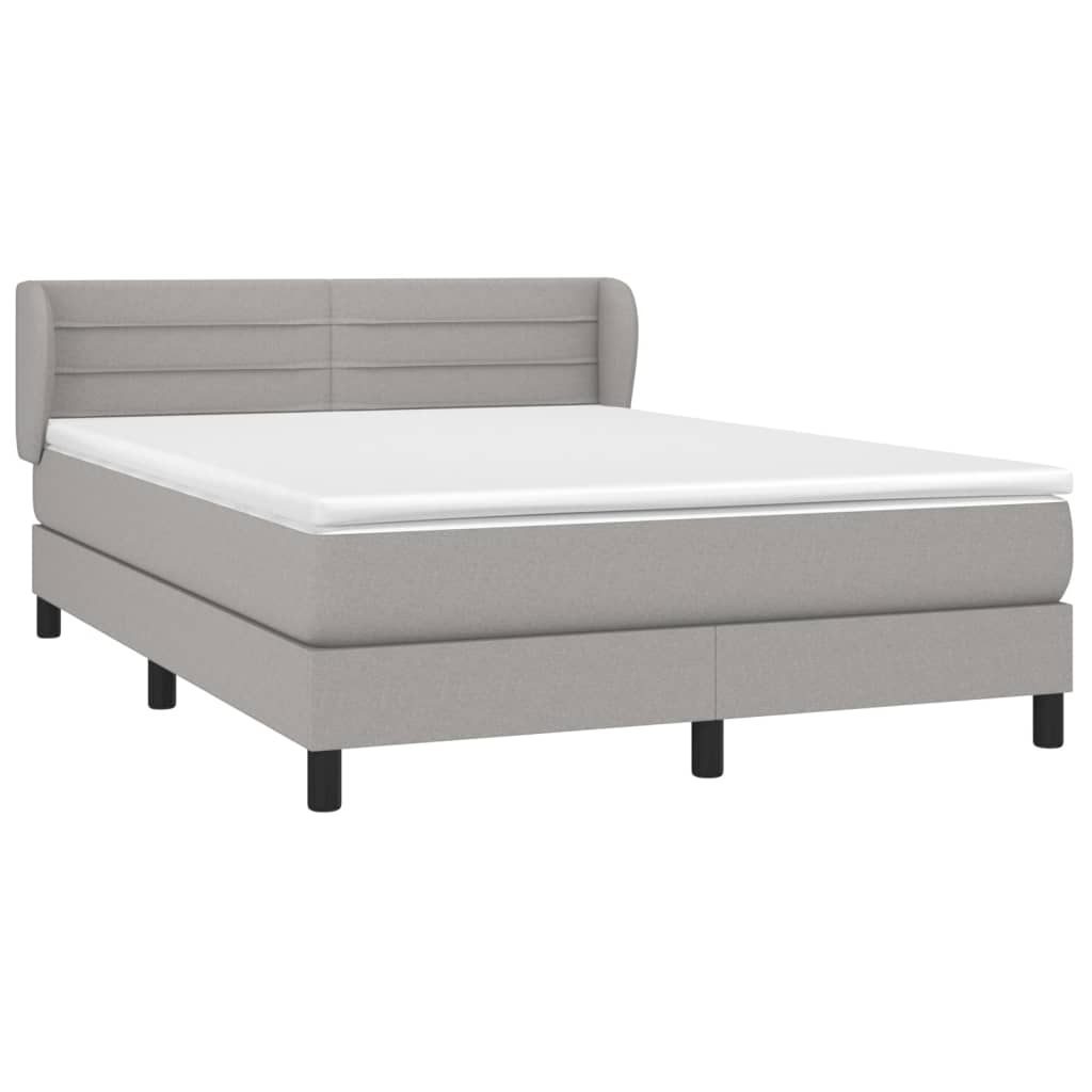 Sommier à lattes de lit avec matelas Gris clair 140x200cm Tissu - XIOS