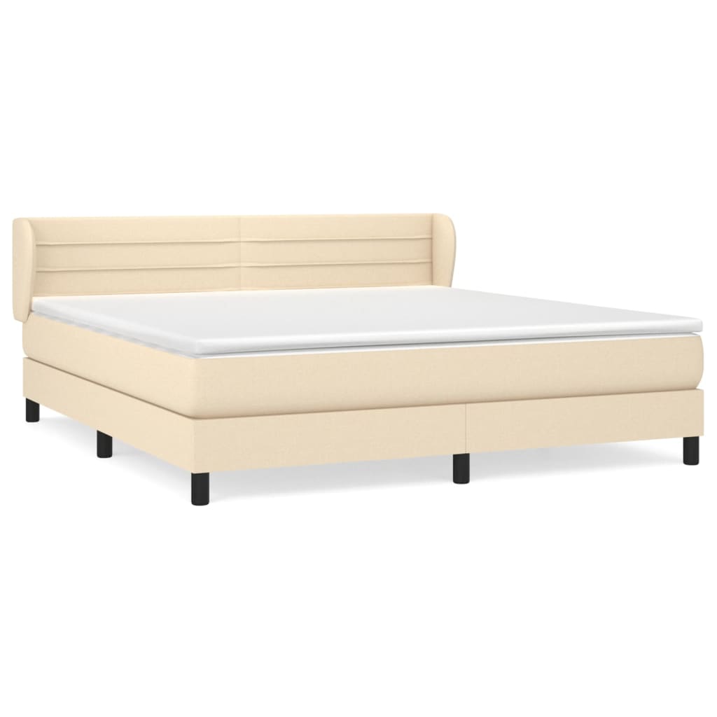 Sommier à lattes de lit avec matelas Crème 180x200 cm Tissu - XIOS
