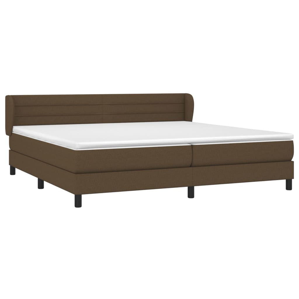 Sommier à lattes de lit avec matelas Marron foncé 200x200 cm