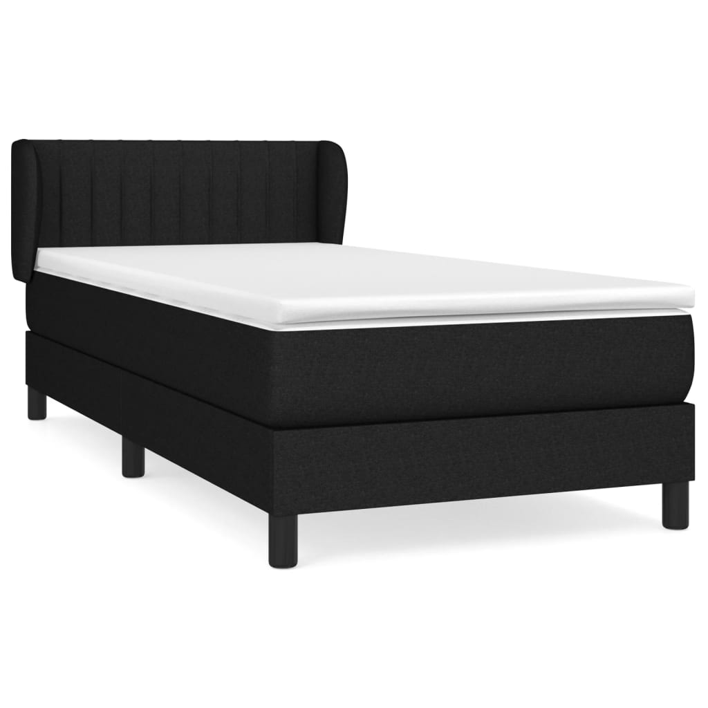Sommier à lattes de lit avec matelas Noir 90x200 cm Tissu - XIOS