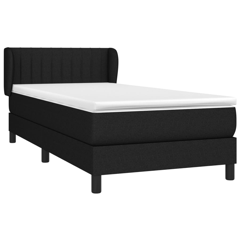 Sommier à lattes de lit avec matelas Noir 100x200 cm Tissu - XIOS