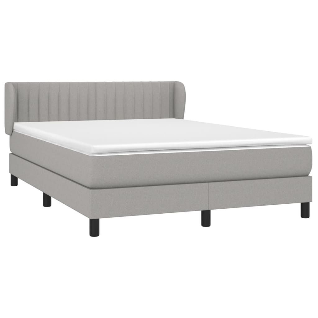 Sommier à lattes de lit avec matelas Gris clair 140x190cm Tissu - XIOS