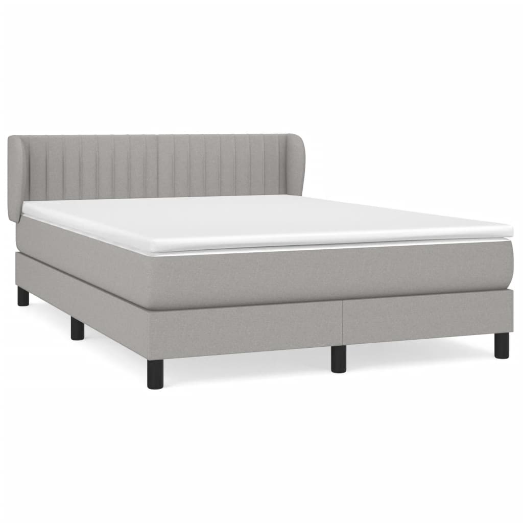 Sommier à lattes de lit avec matelas Gris clair 140x200cm Tissu - XIOS
