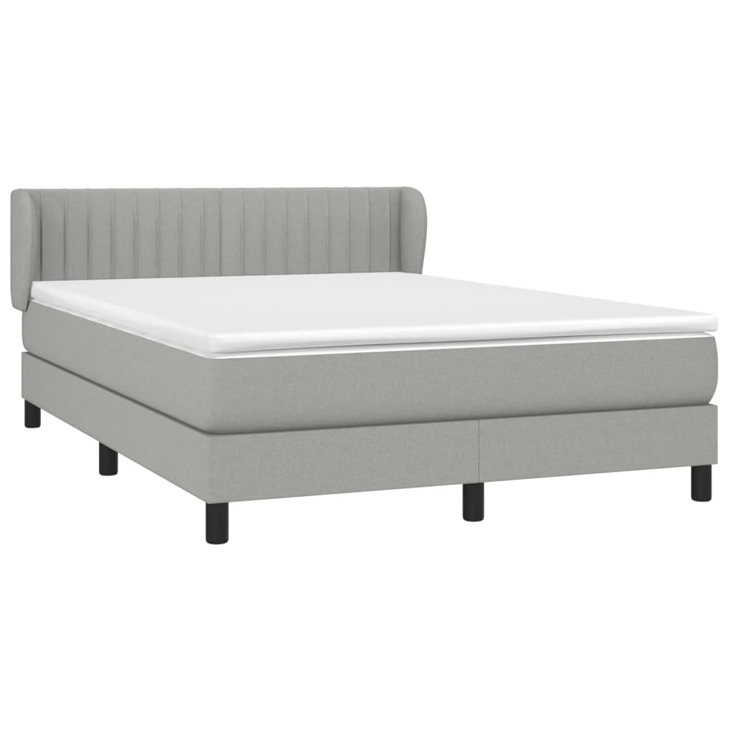 Sommier à lattes de lit avec matelas Gris clair 140x200cm Tissu - XIOS