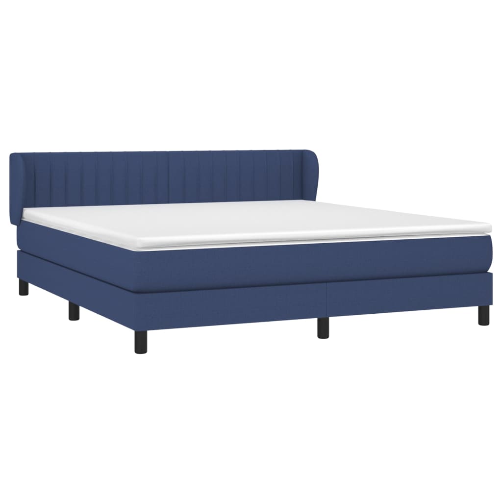 Sommier à lattes de lit avec matelas Bleu 160x200 cm Tissu - XIOS