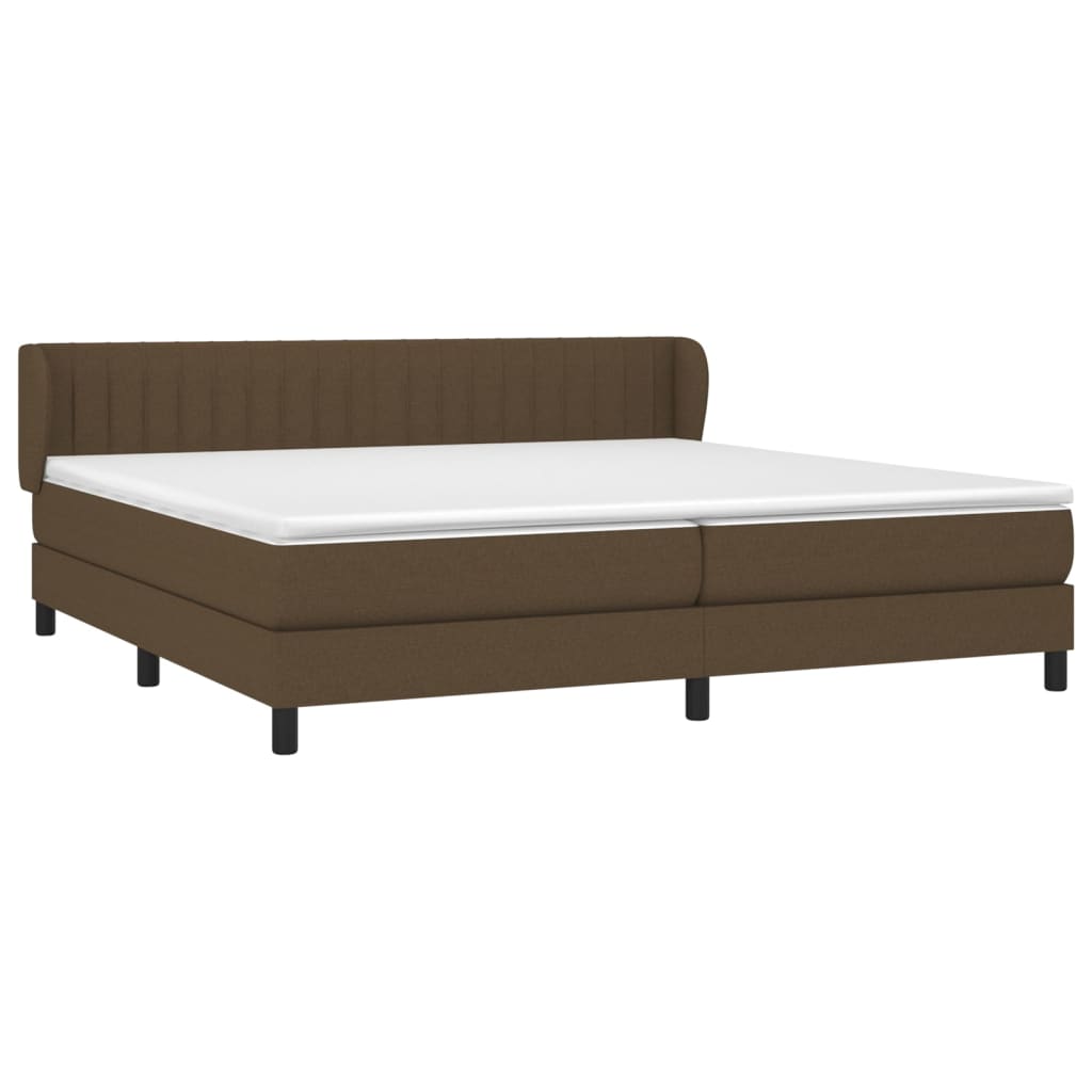 Sommier à lattes de lit avec matelas Marron foncé 200x200 cm