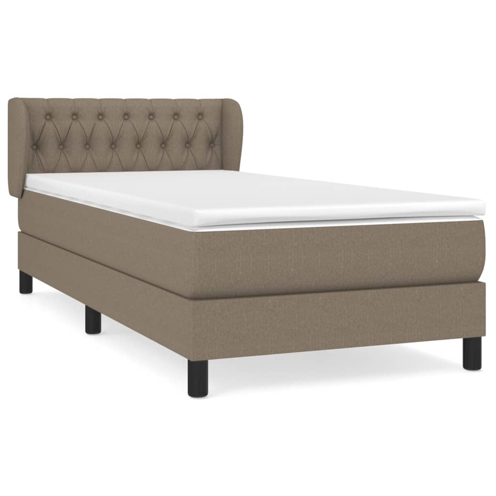 Sommier à lattes de lit avec matelas Taupe 90x200 cm Tissu - XIOS