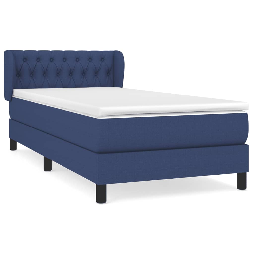 Sommier à lattes de lit avec matelas Bleu 90x200 cm Tissu - XIOS